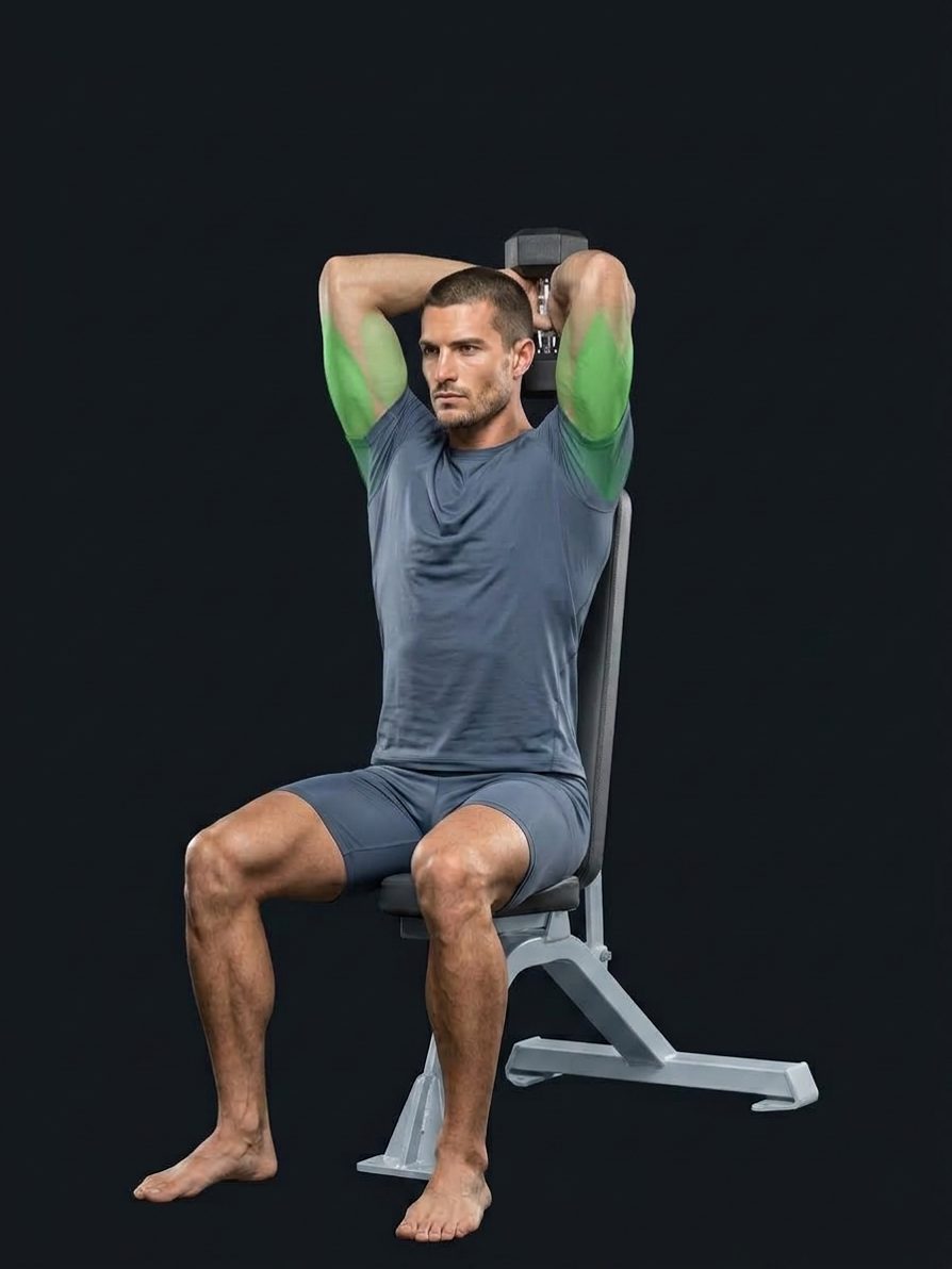 Seated Dumbbell Triceps Press