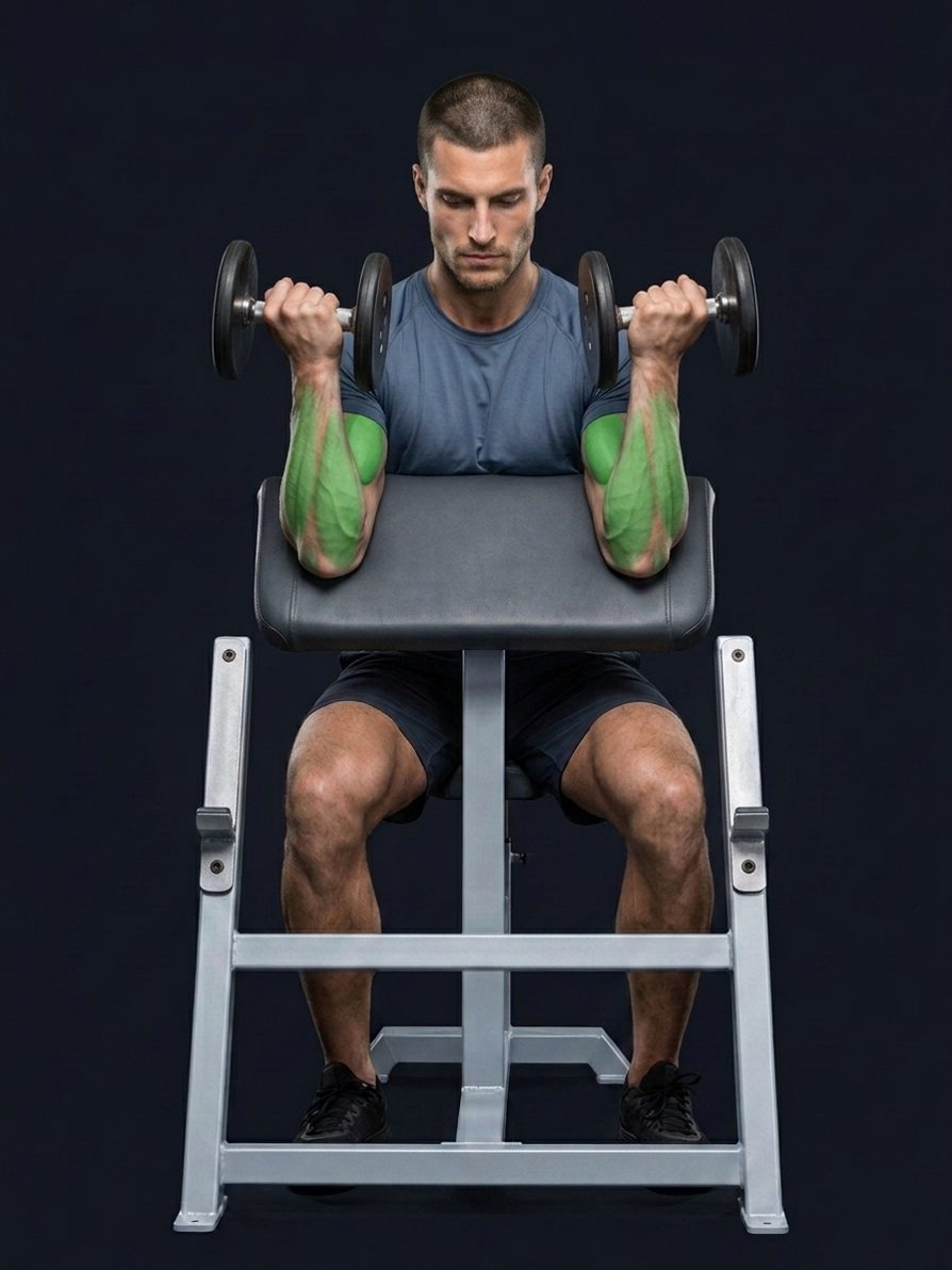 Two-Arm Dumbbell Preacher Curl