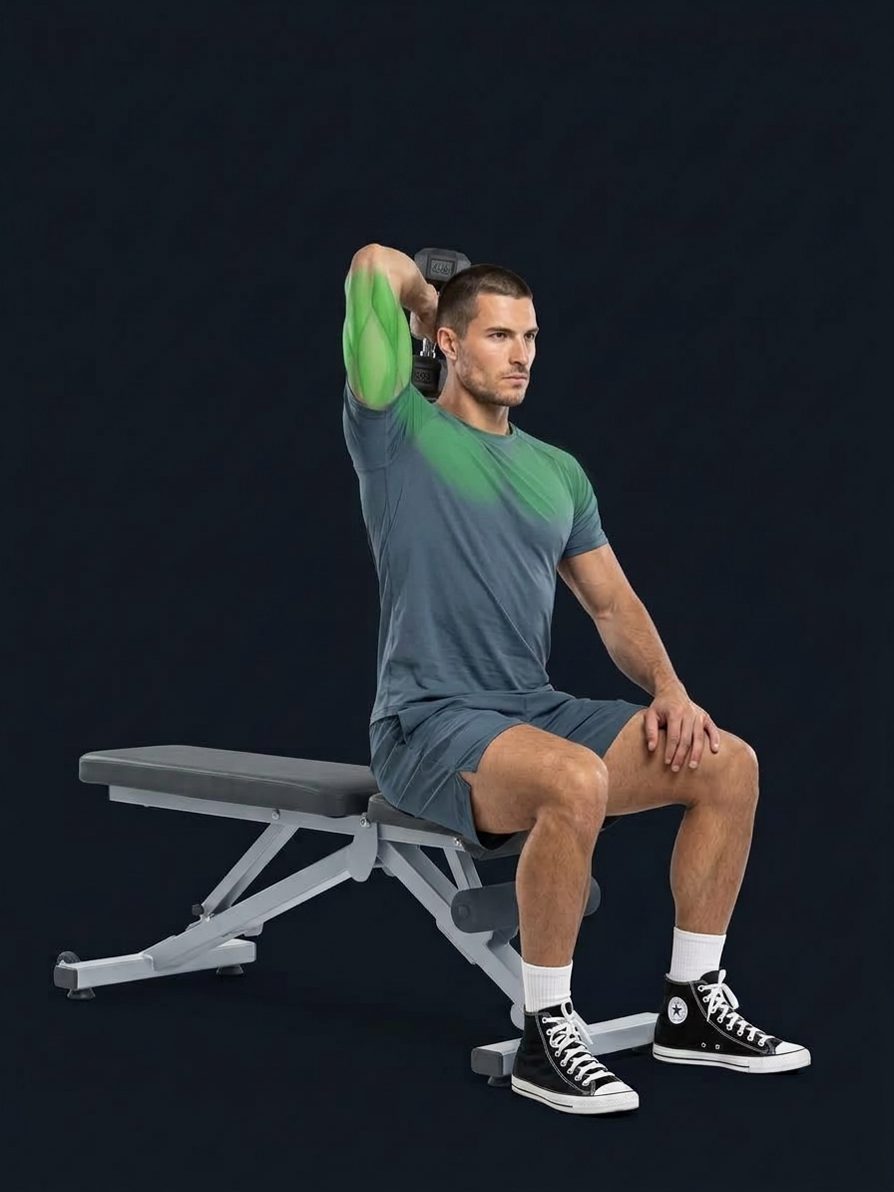 Seated One-Arm Dumbbell Triceps Extension