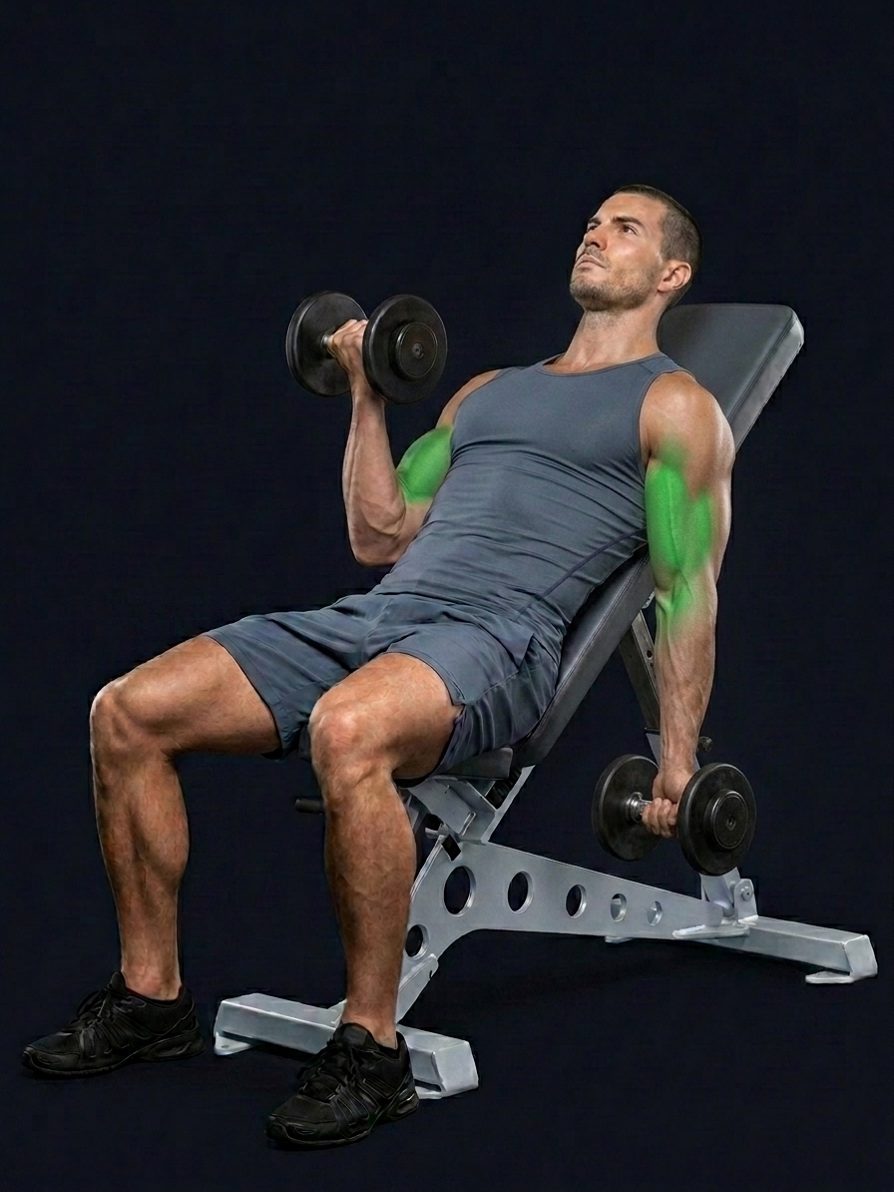 Alternate Incline Dumbbell Curl