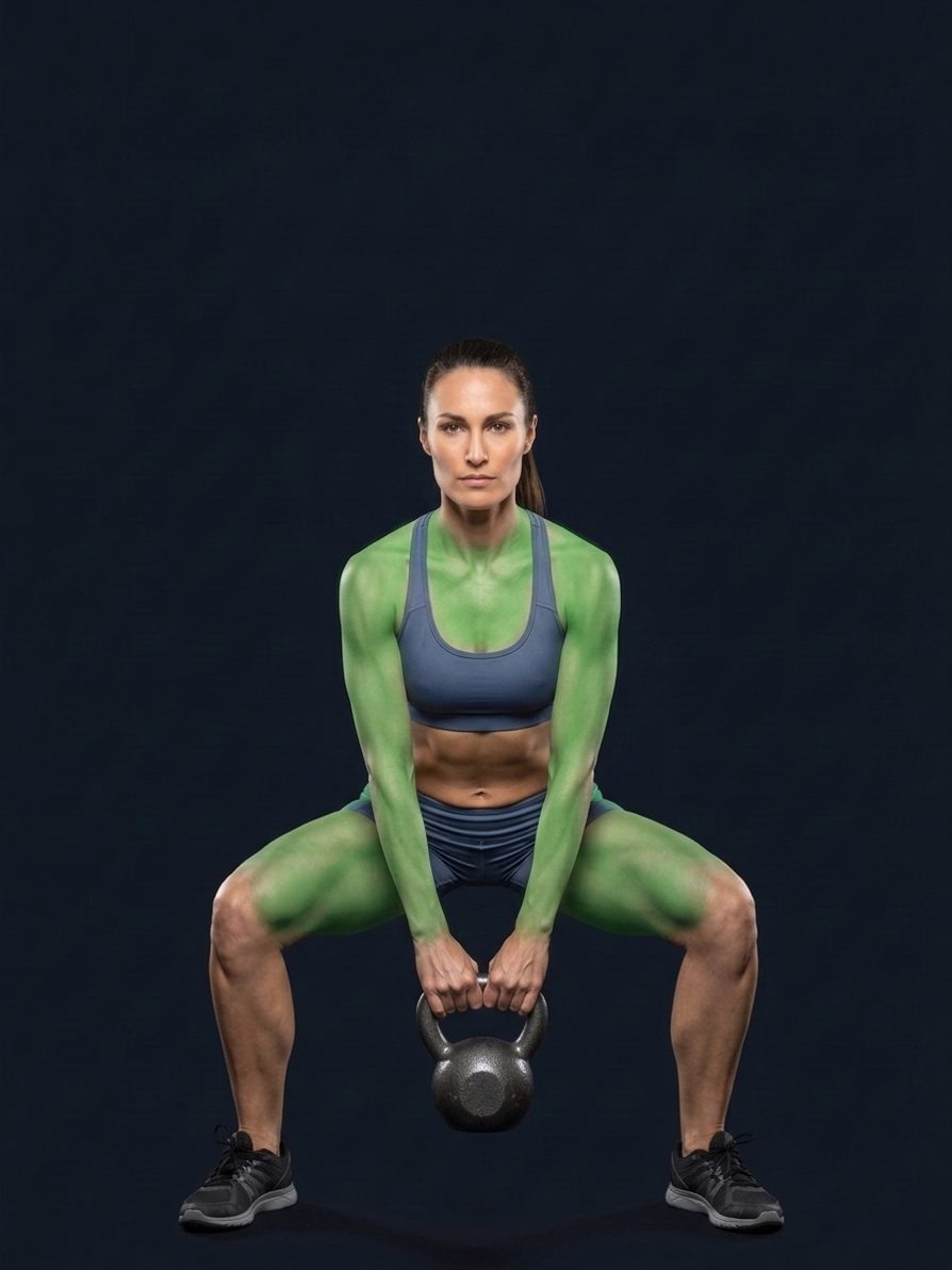 Kettlebell sumo aukštas traukimas