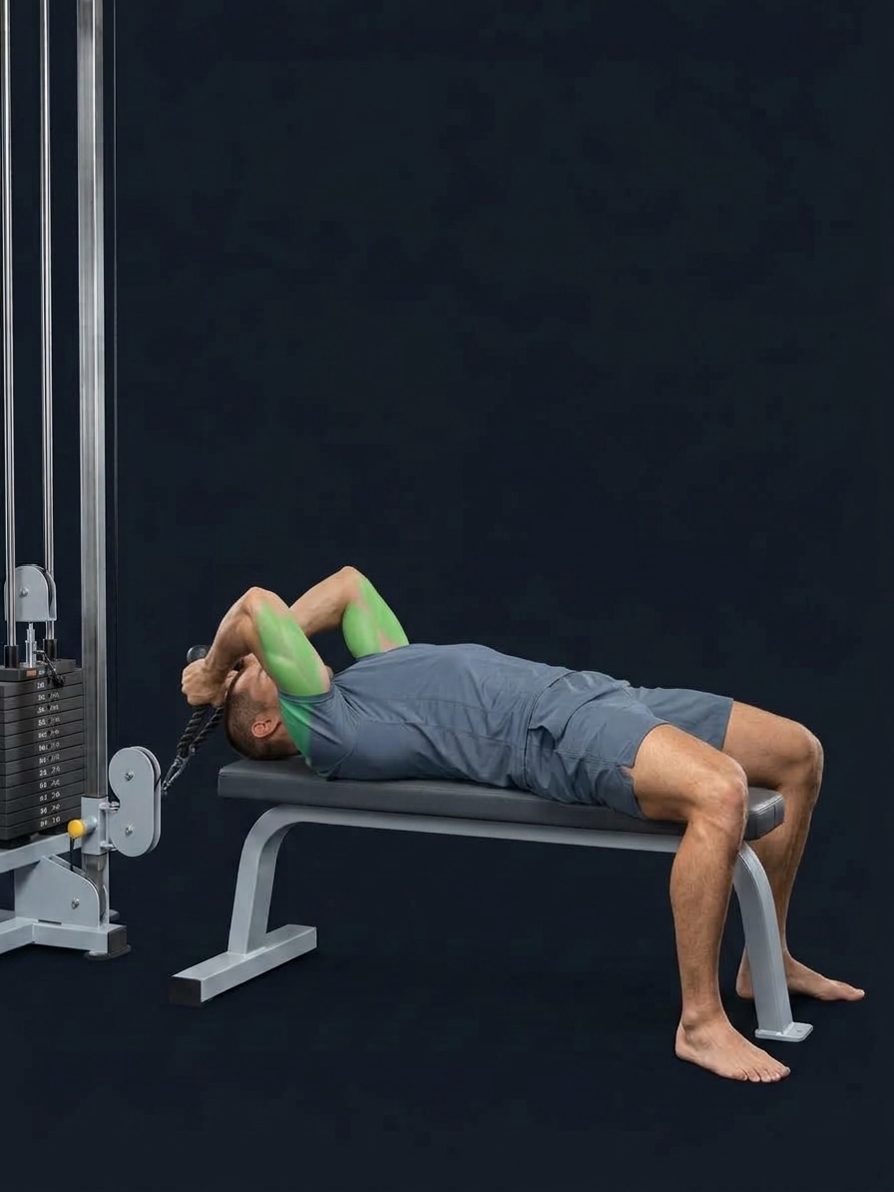 Low Cable Overhead Triceps Extension