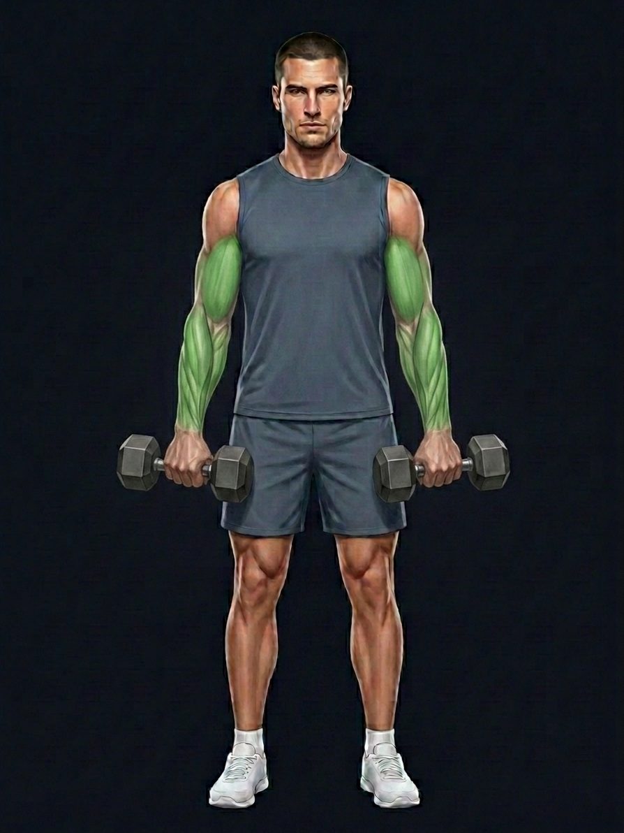 Standing Dumbbell Reverse Curl