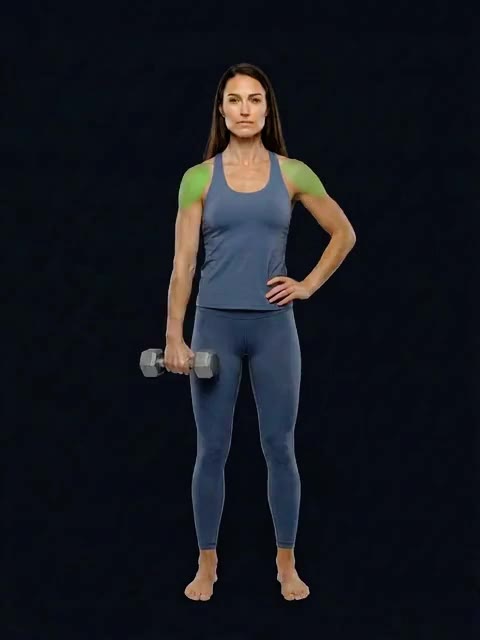 Dumbbell One-Arm Upright Row (unilateral) — full movement