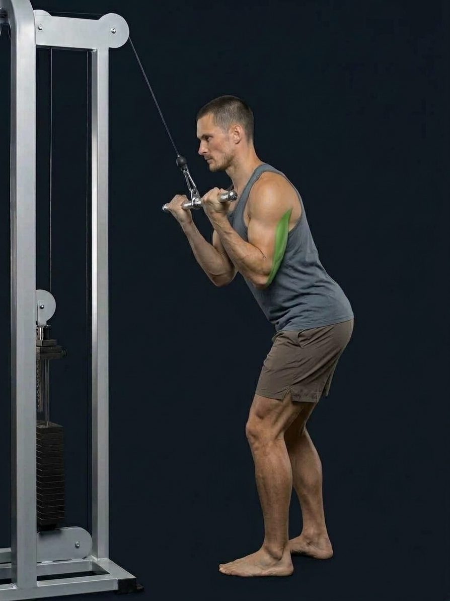 Reverse Grip Cable Triceps Pushdown