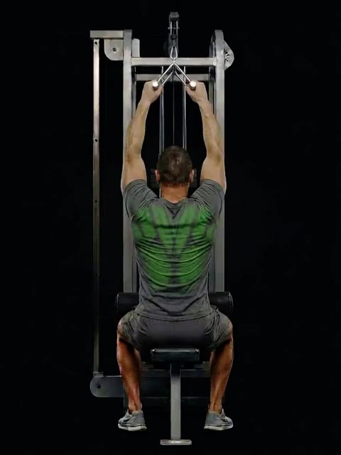 Cable V-Bar Pulldown — full movement