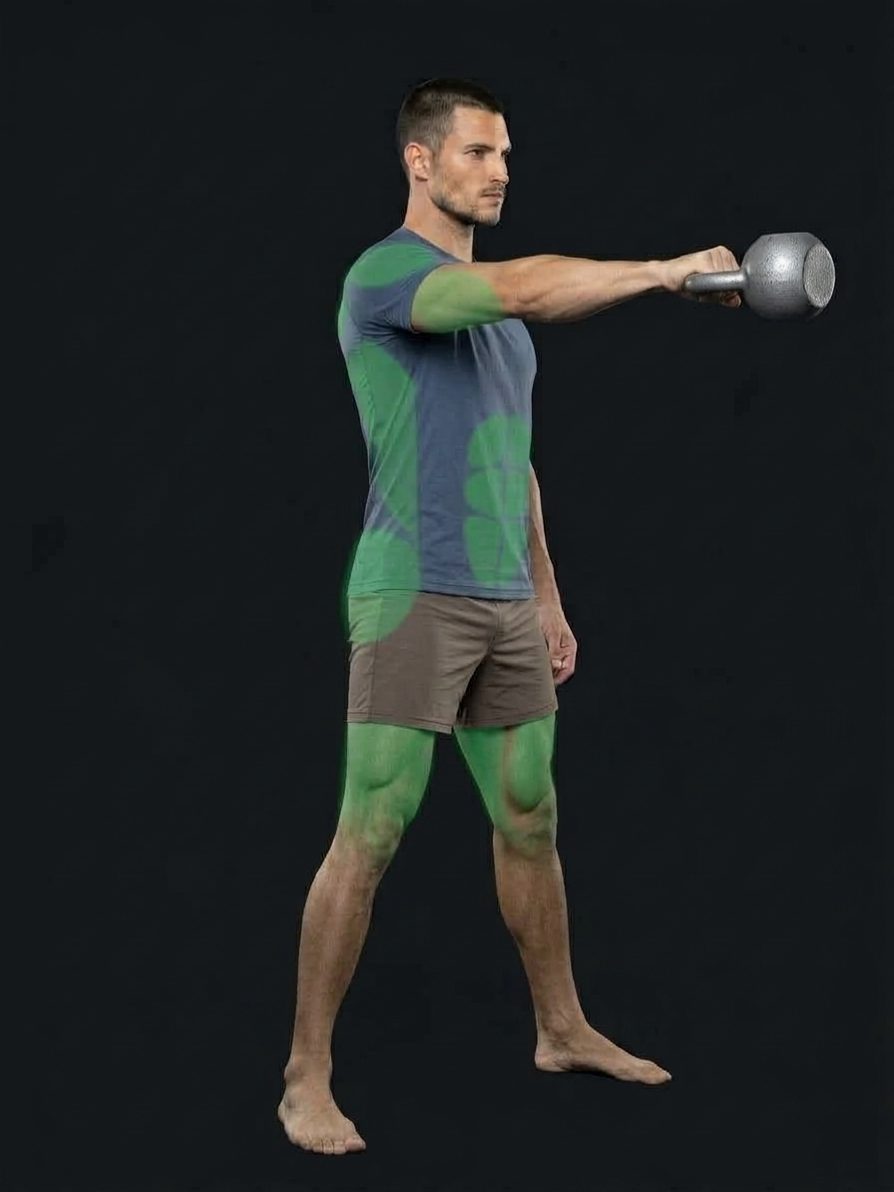 One-Arm Open Palm Kettlebell Clean
