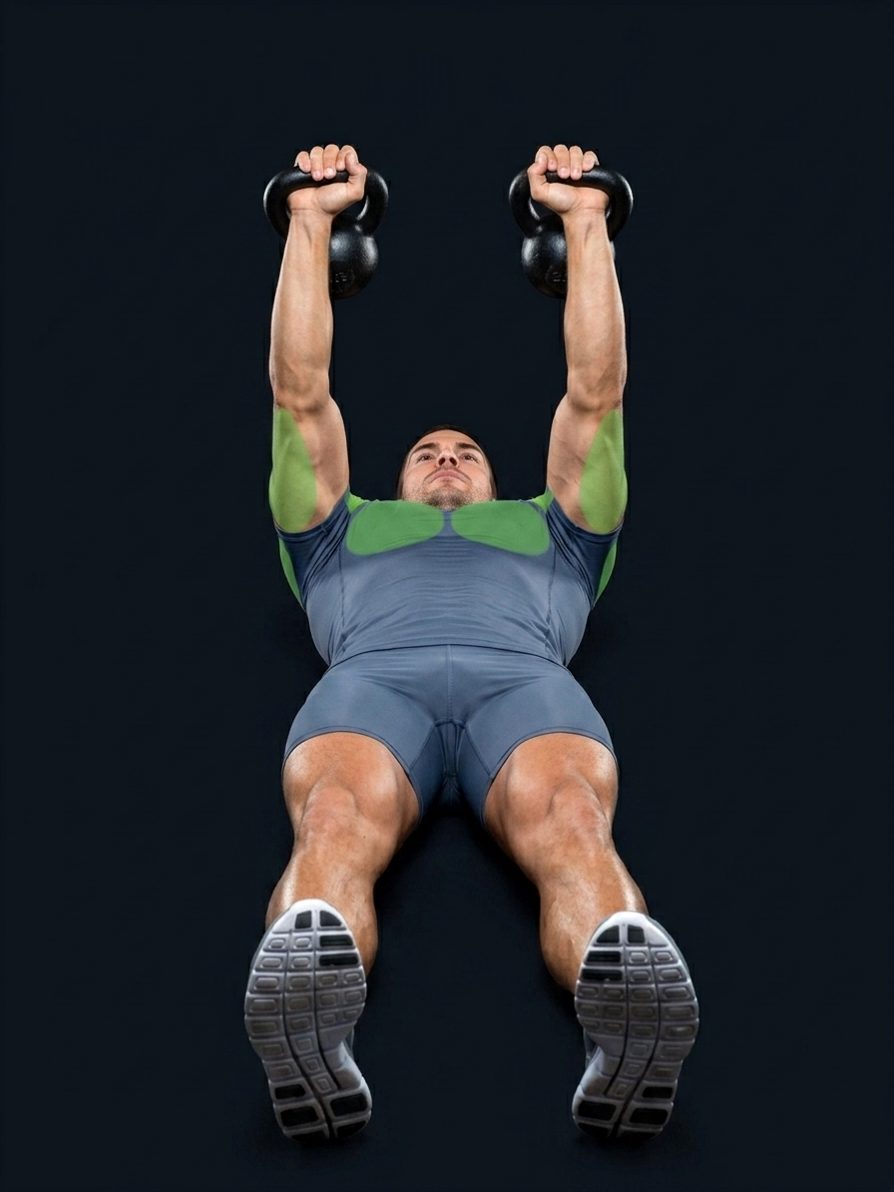 Alternerande markpress med kettlebell