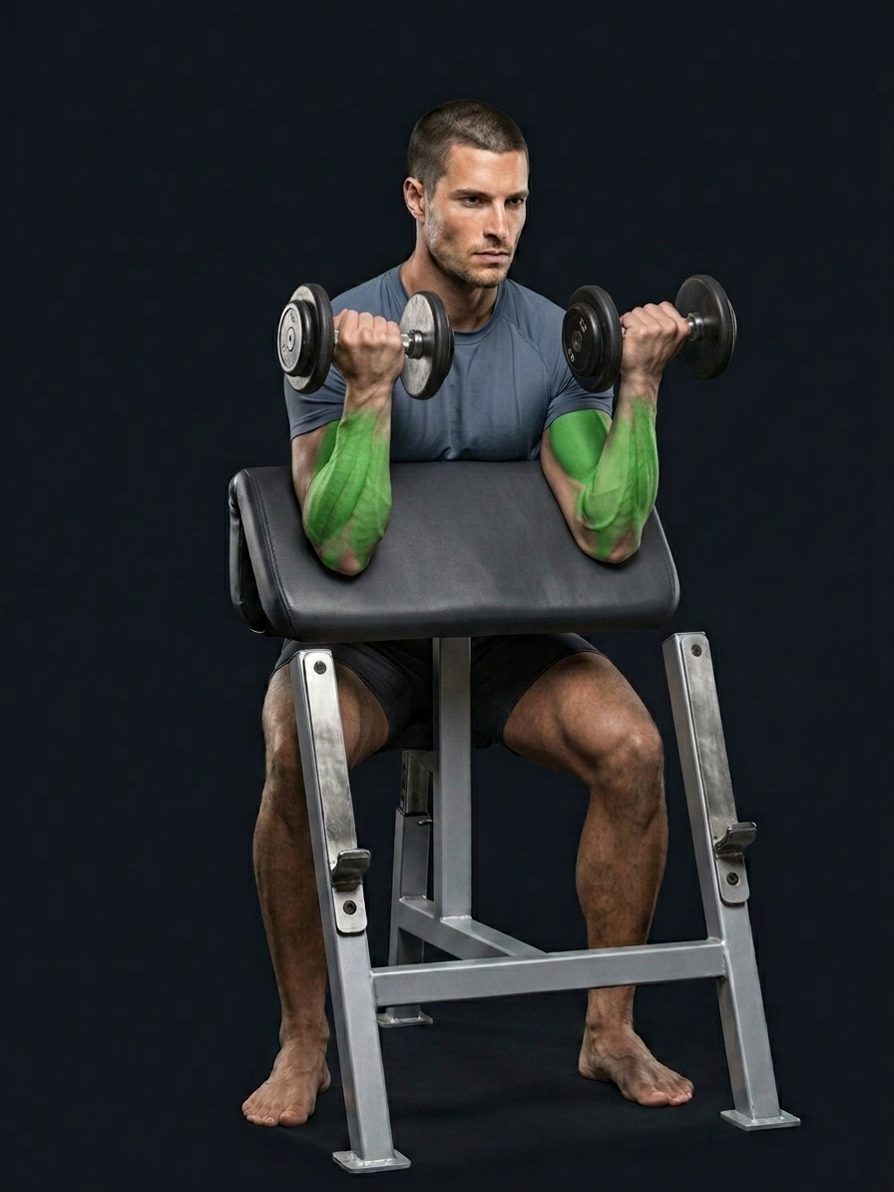 Dumbbell Zottman Preacher Curl