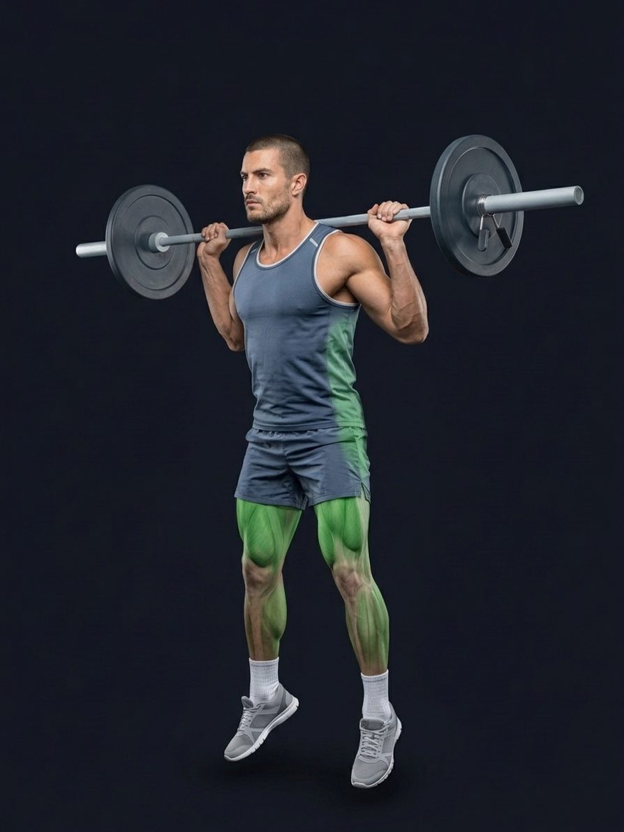 Squat saltato con bilanciere zavorrato