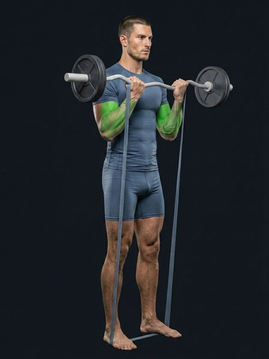 Close-Grip EZ-Bar Curl with Band