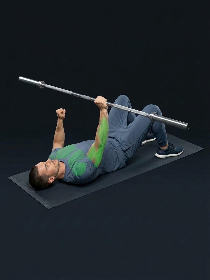 One Arm Barbell Floor Press