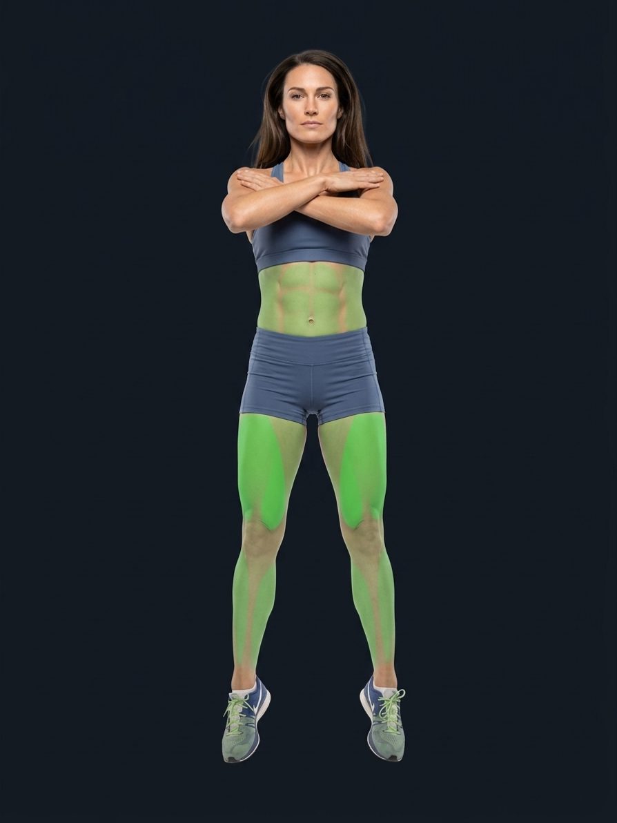 Squat con salto a corpo libero