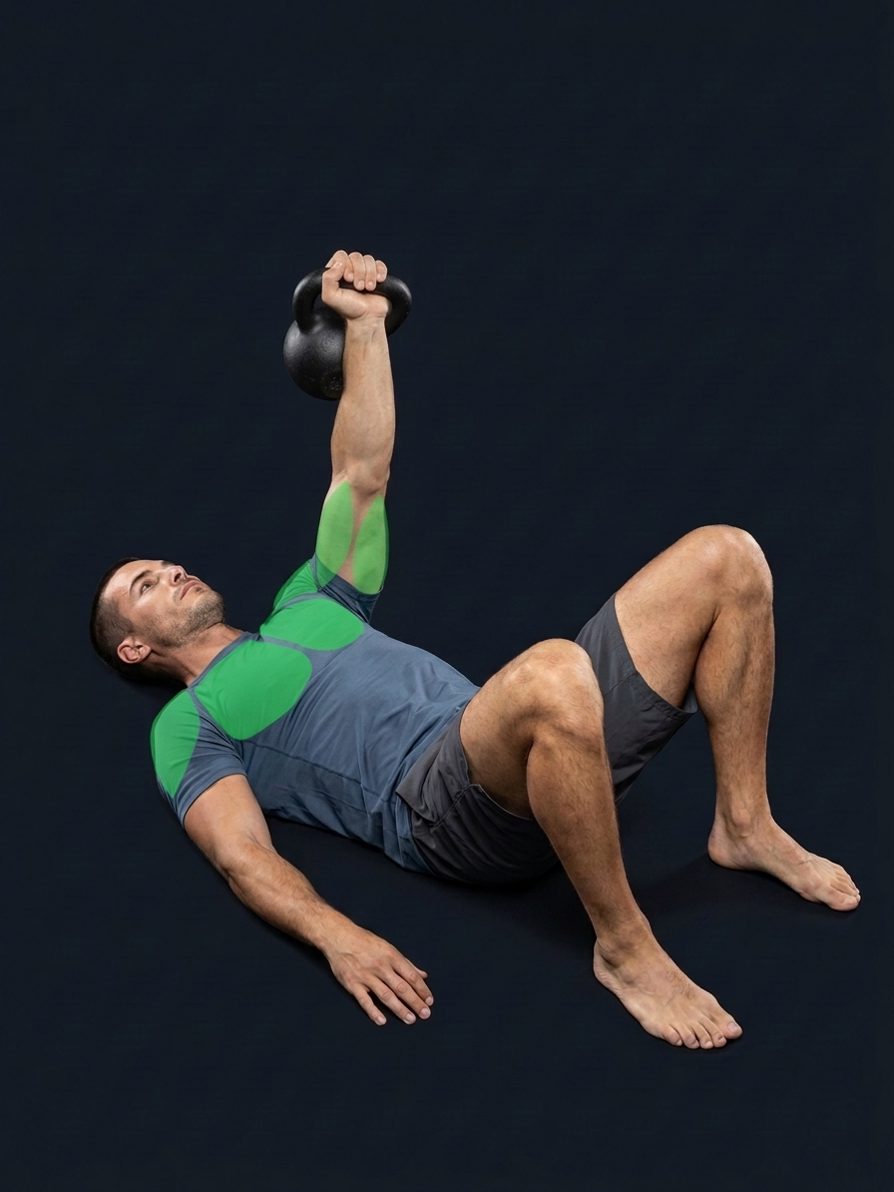 One-Arm Kettlebell Floor Press