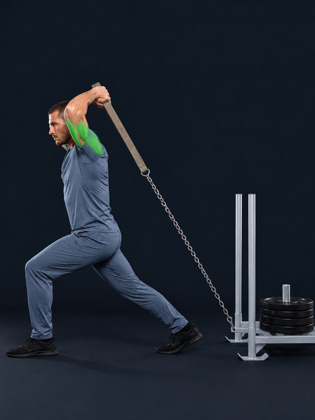 Overhead Sled Triceps Extension