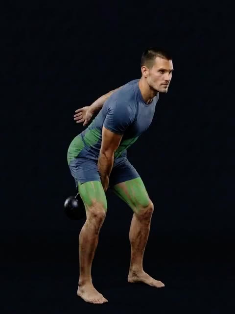 One-Arm Kettlebell Swing (unilateral) — full movement