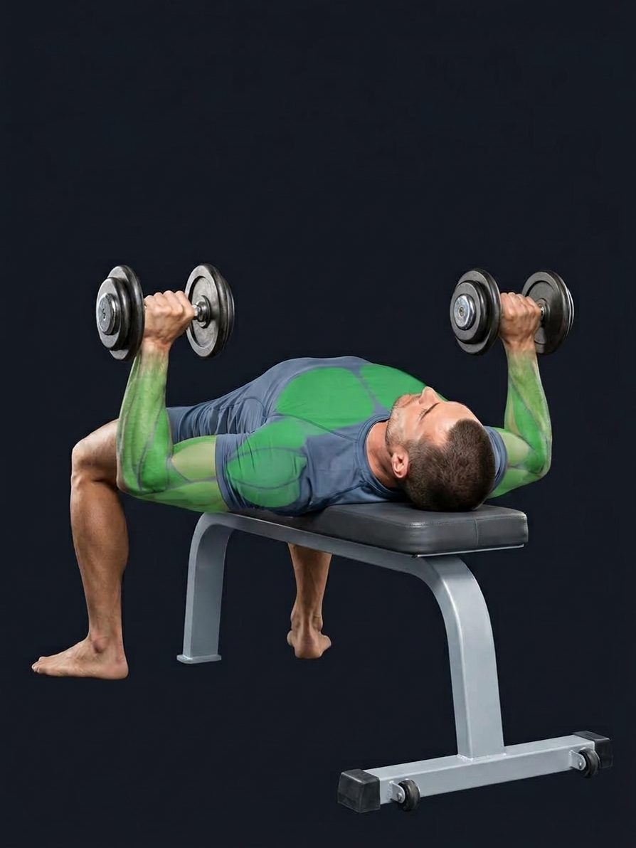 Flat Dumbbell Bench Press