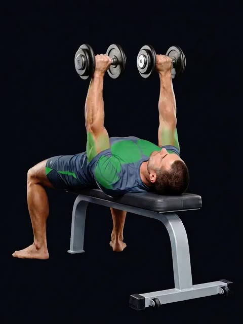 Flat Dumbbell Bench Press (flat) — full movement