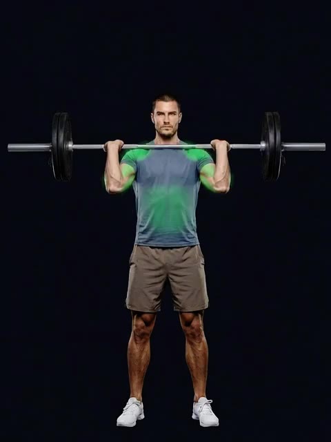 Overhead Barbell Press (overhead) — full movement