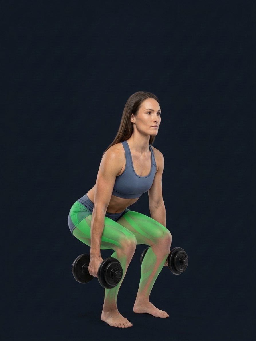 Håndvægt squat