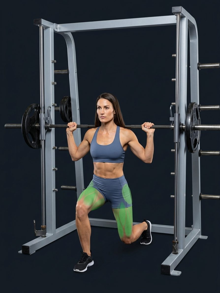 Affondo squat allo Smith machine