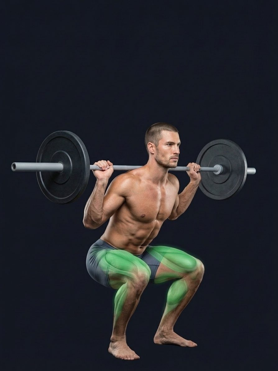 Squat con bilanciere alto