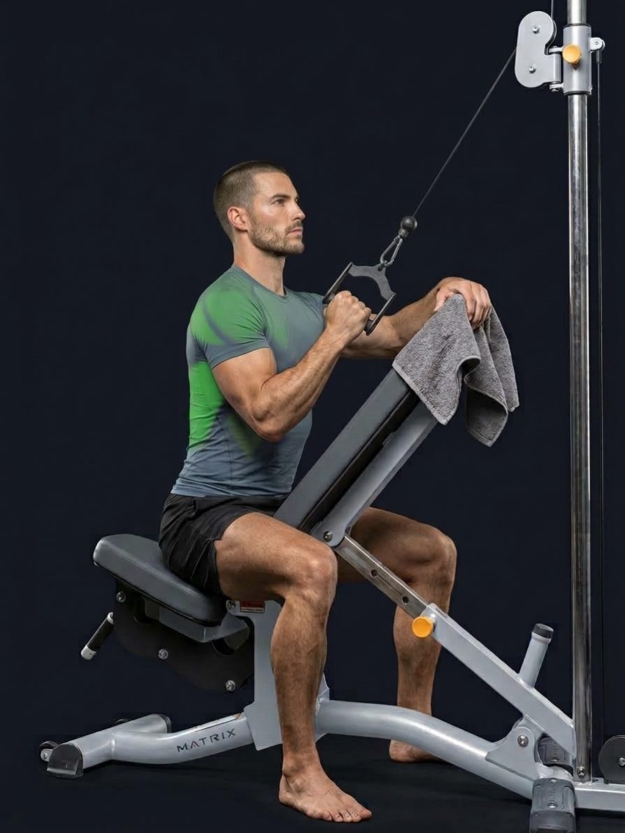 One Arm Seated High Cable Row