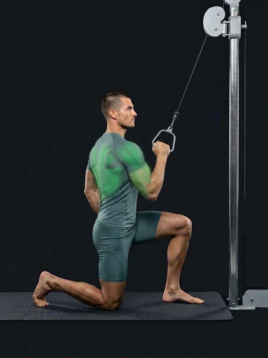 Half-Kneeling One-Arm Cable Lat Pulldown