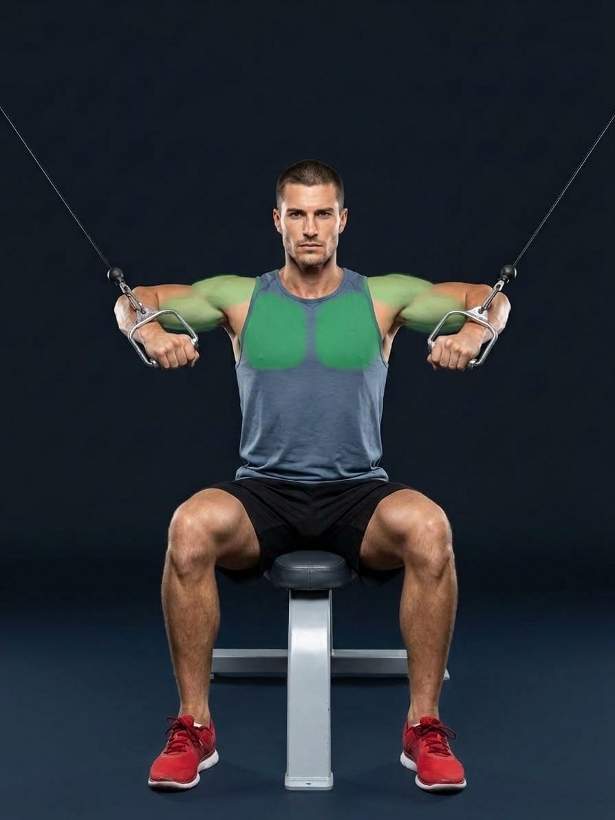 Seated Cable Lower Chest Press