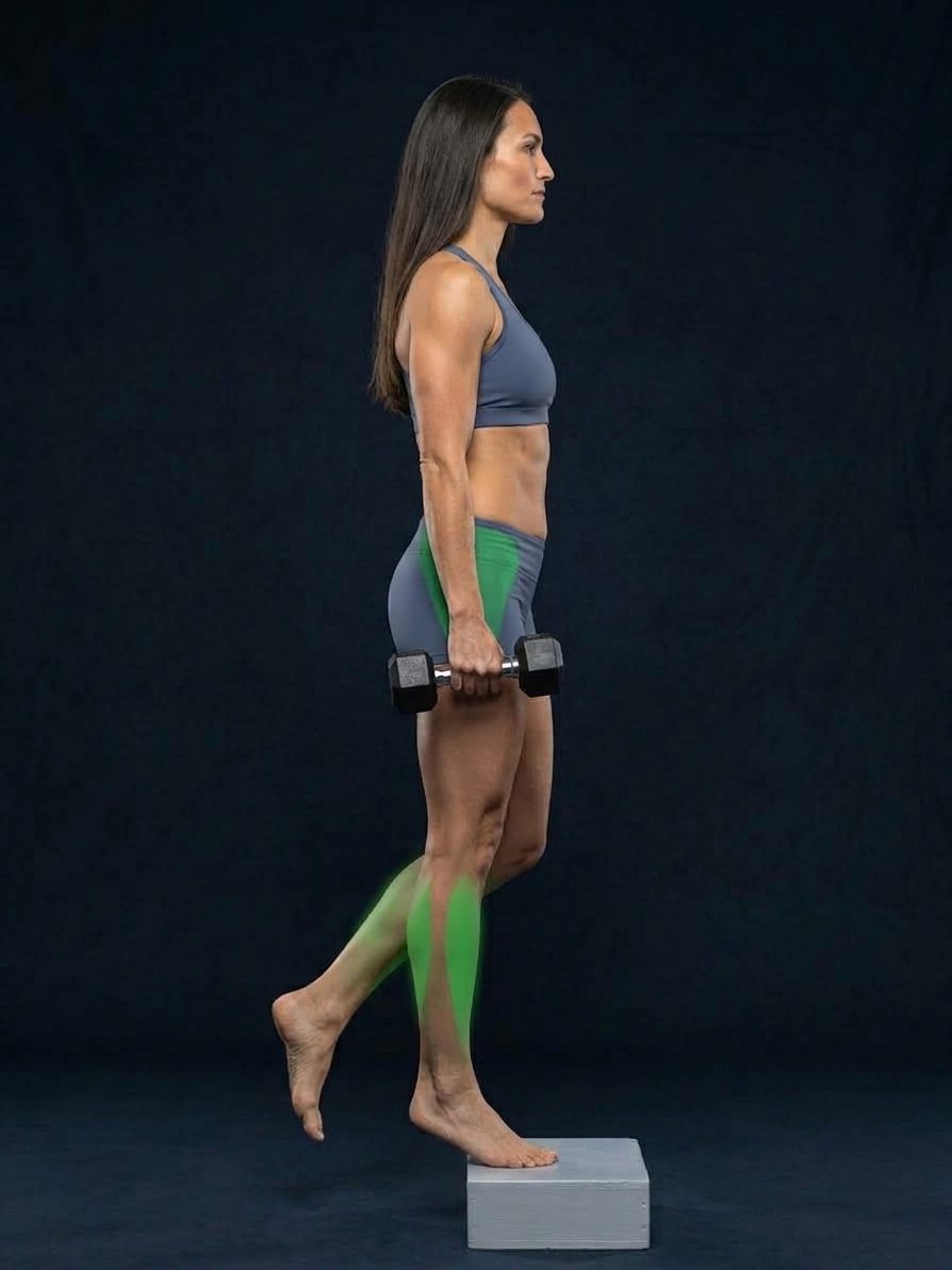 Single-Leg Dumbbell Calf Raise
