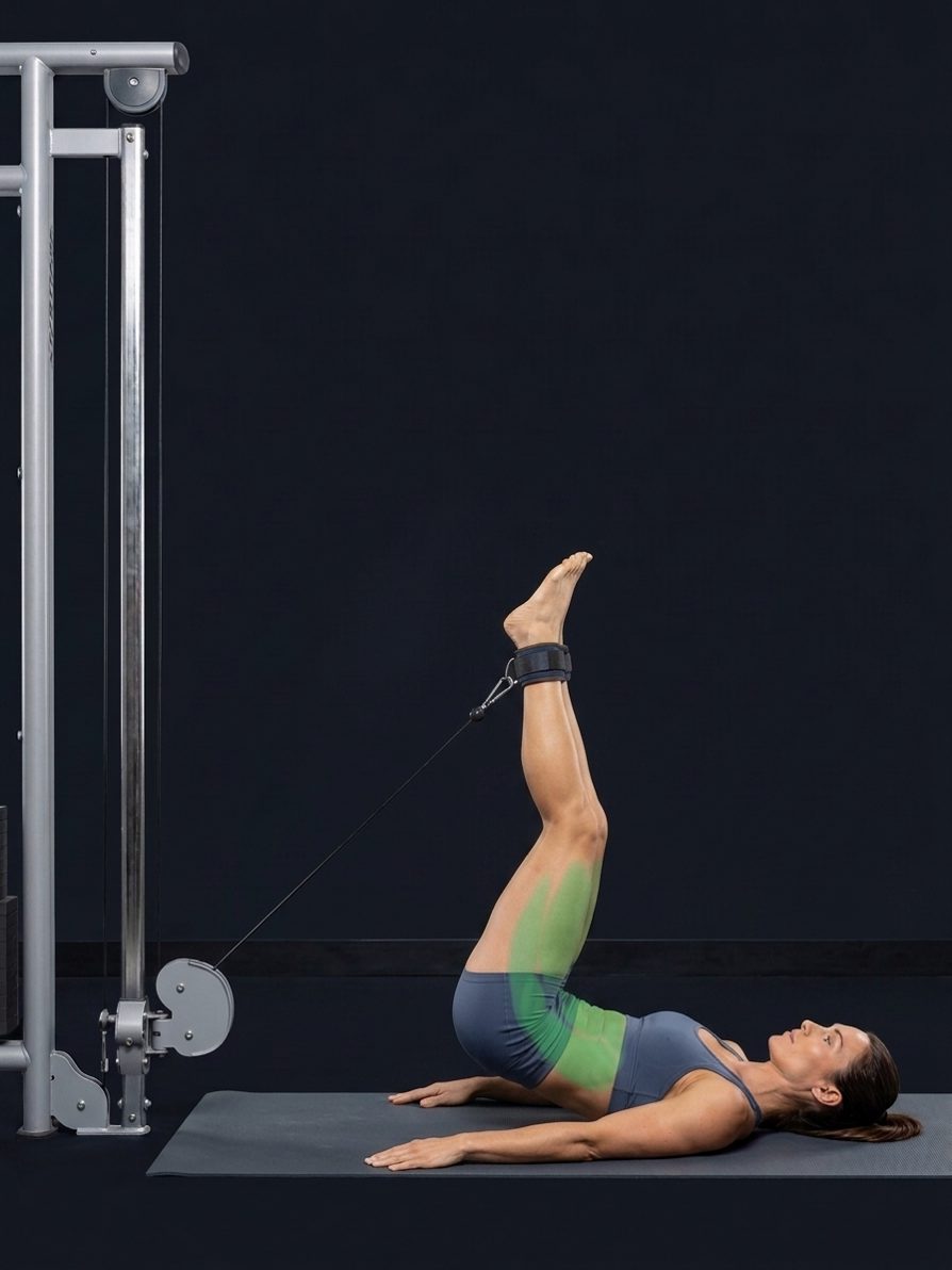 Cable Lying Leg Raise