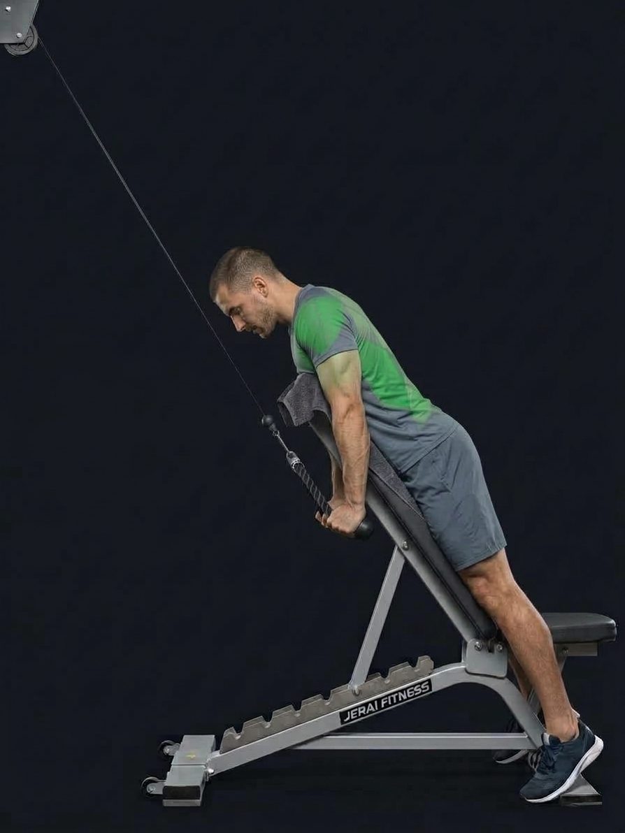 Incline Bench High Cable Rope Pullover Row