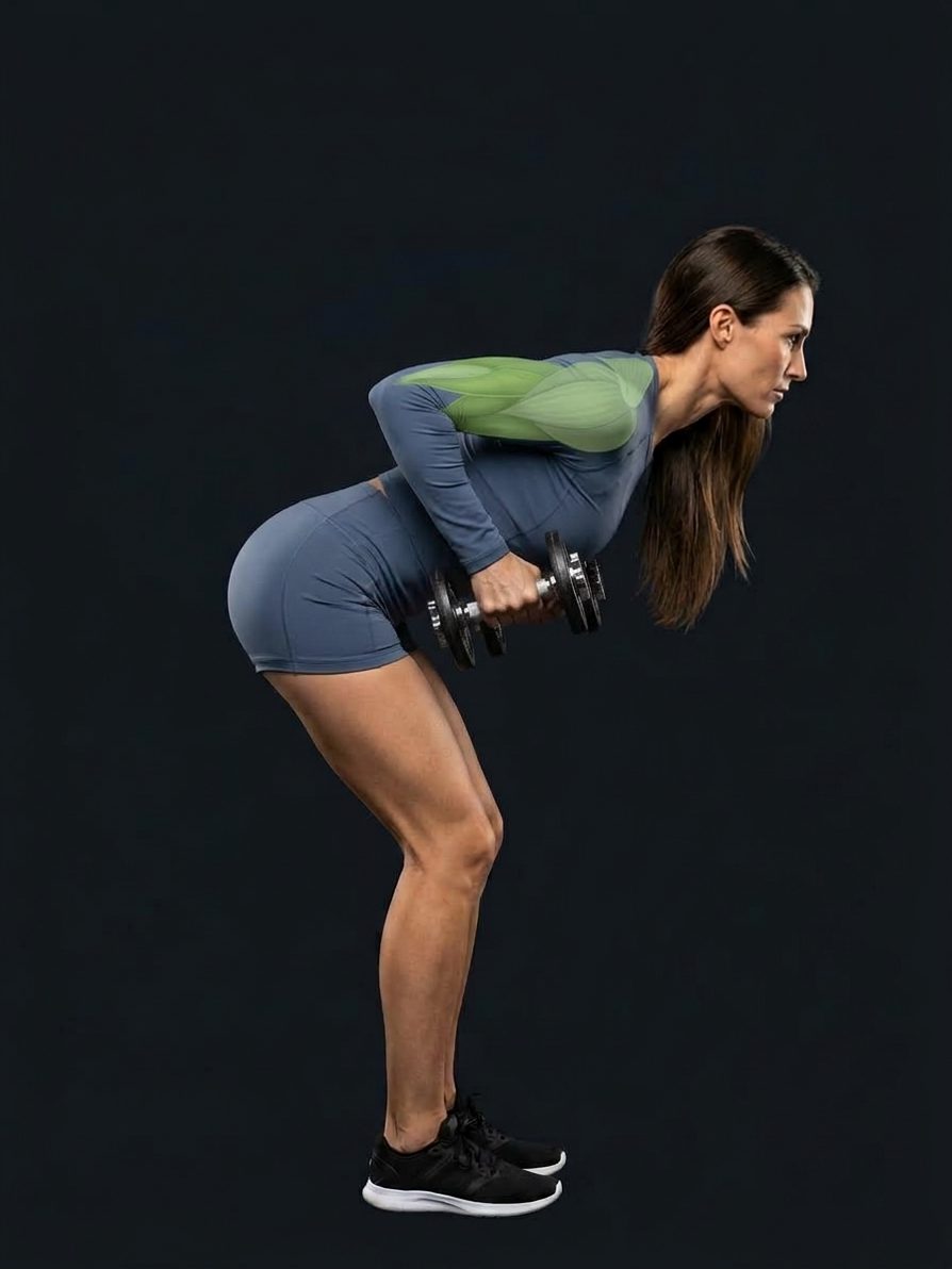 Standing Bent-Over Two-Arm Dumbbell Triceps Extension