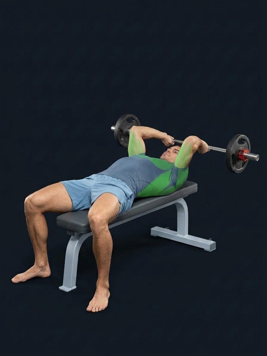 Barbell Pullover to Skullcrusher