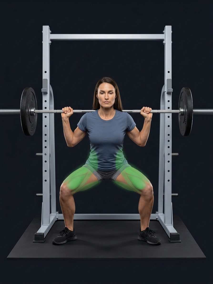 Squat sumo à la barre