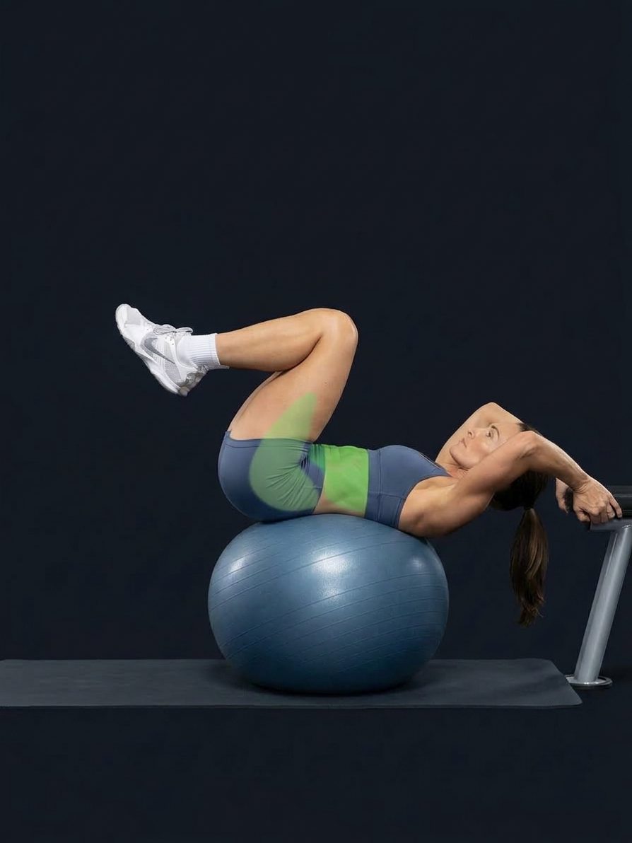 Reverse Crunch on Stability Ball