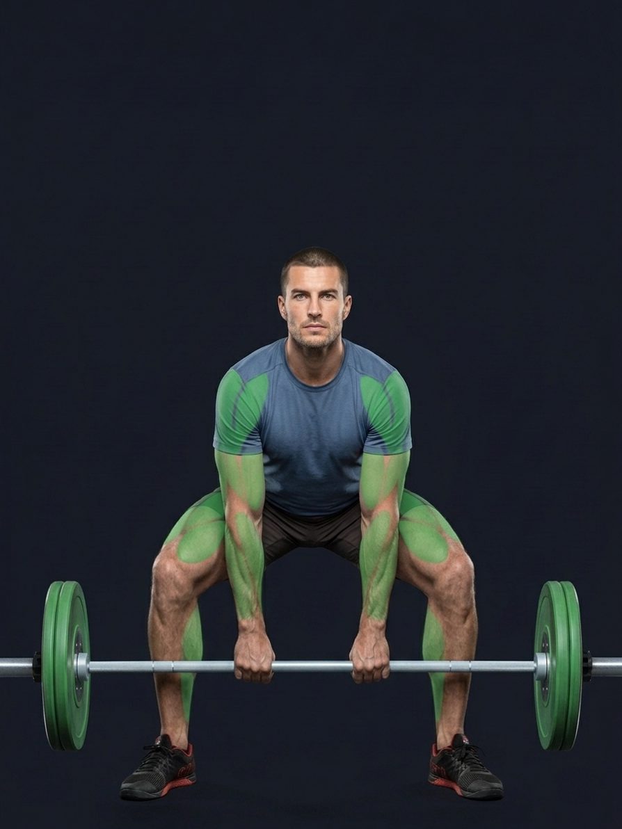 Sumo deadlift high pull con bilanciere