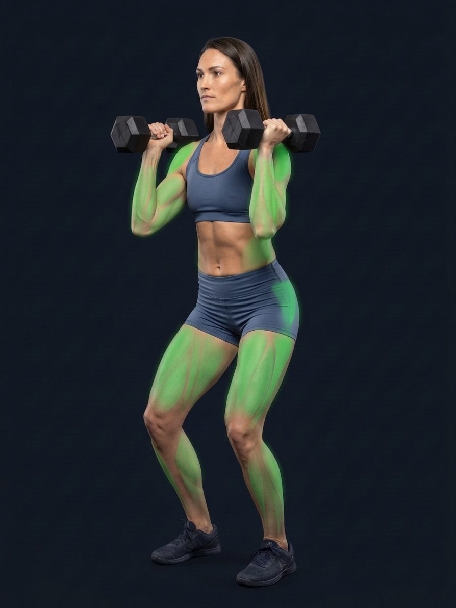Hang Dumbbell Clean and Jerk
