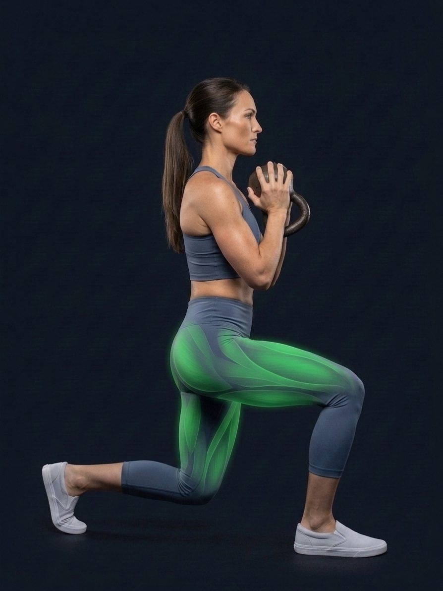 Kettlebell goblet lunge