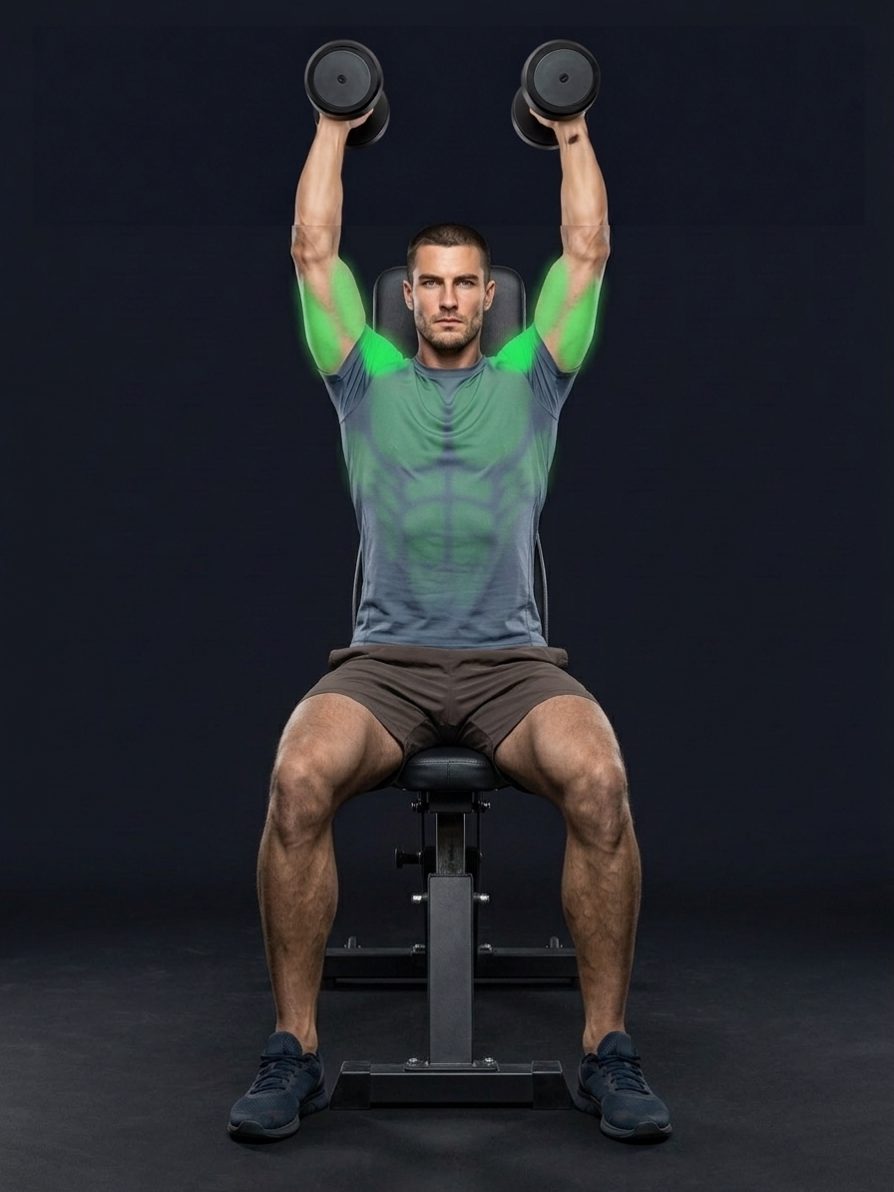 Seated Neutral-Grip Dumbbell Shoulder Press